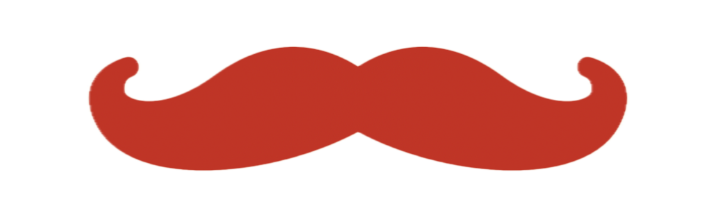 The Poirot Cafe logo mustache inspired by Hercule Poirot